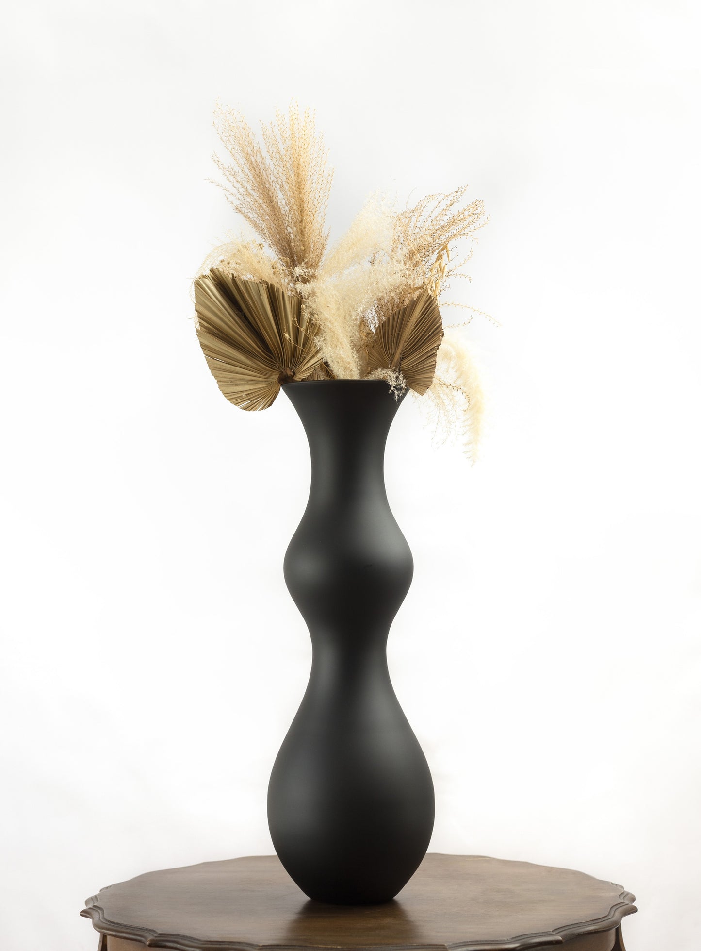 Pear Onyx – Tall Black Glass Vase, 70cm