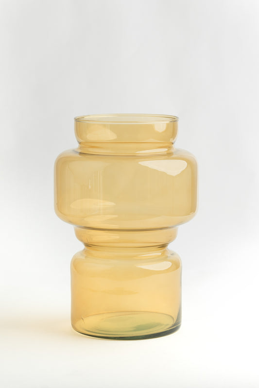 Loro – Amber Recycled Glass Vase, 25cm