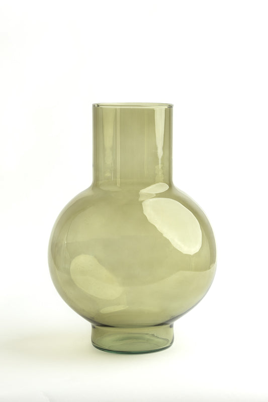 Olive – Rounded Recycled Glass Vase, 30cm