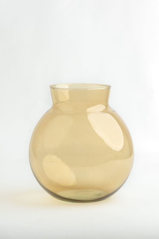 Core – Small Amber Recycled Glass Vase, 18cm