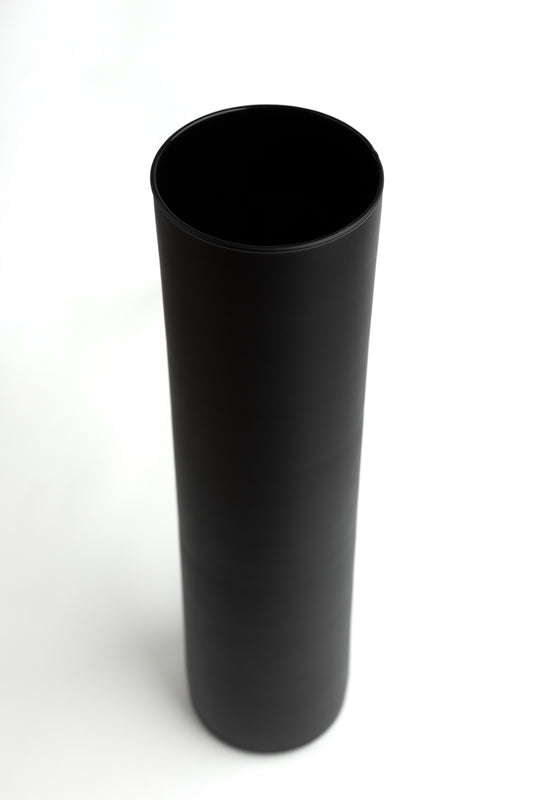 Tobe Onyx – Tall Matte Black Cylinder Vase, 50cm